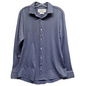 Mizzen+Main Mens SIze M Trim Fit Blue Long Sleeve Button Down Shirt (L4)
